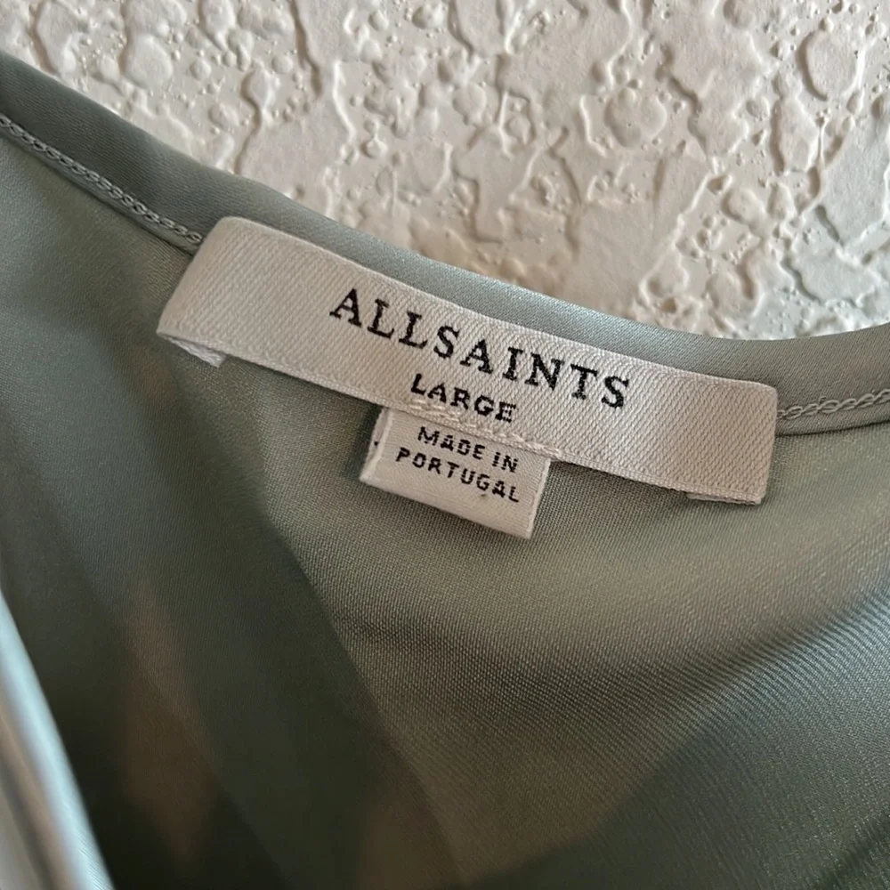 AllSaints Tierney Slip Dress in Flint Blue midi dress size large - Picture 6 of 10
